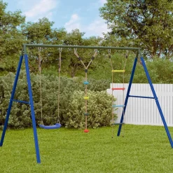 vidaXL Schommelset met schommel, ladder en klimtouw met schijven