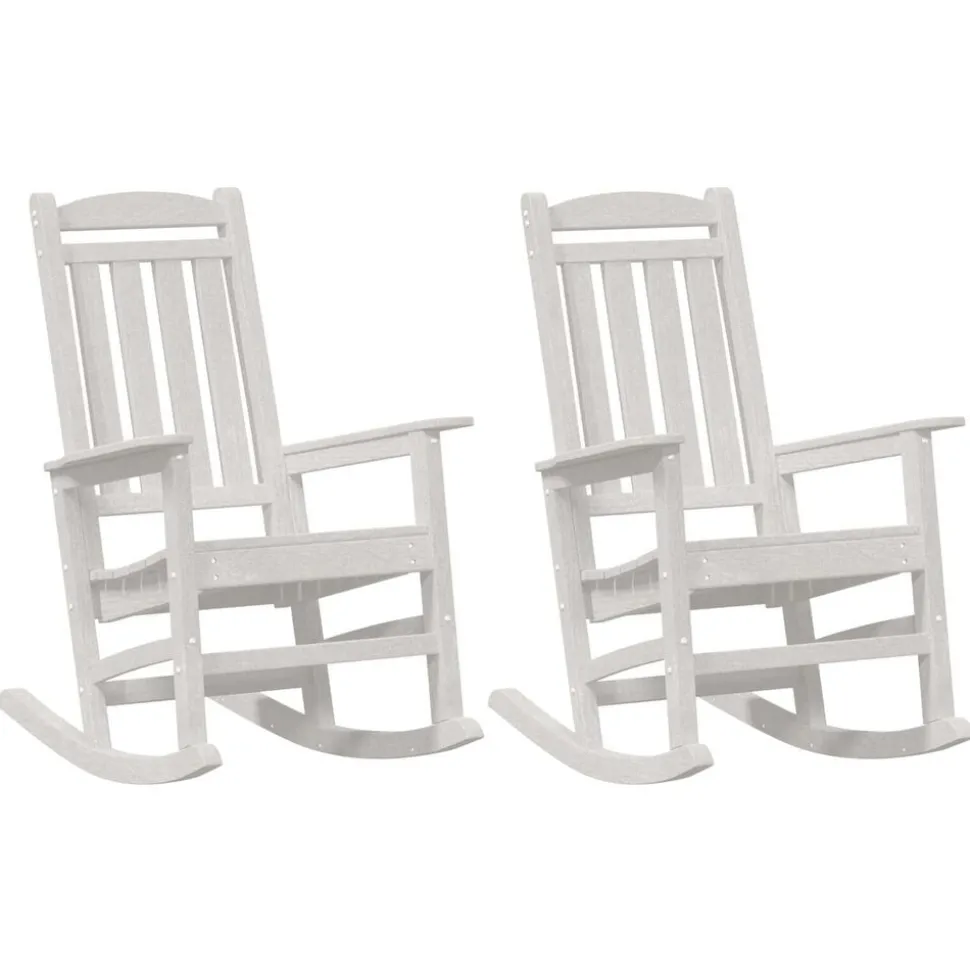vidaXL Schommelstoel 2 pcs Wit 92 x 70 x 108 cm Polyetheen