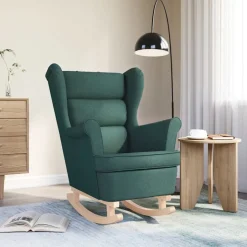 vidaXL Schommelstoel 74x90x102 cm stof donkergroen