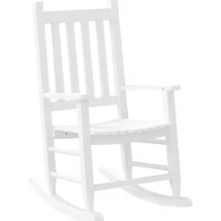 vidaXL Schommelstoelen 2 st voor kinderen massief populierenhout wit