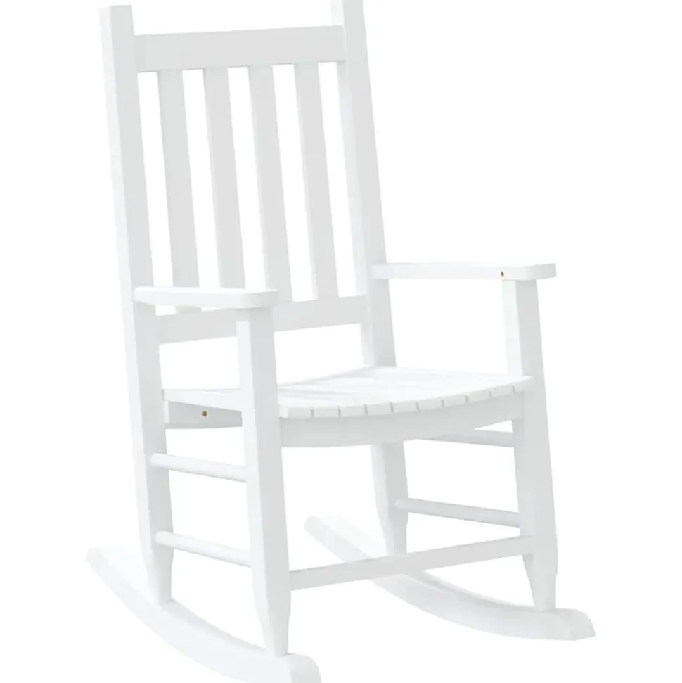 vidaXL Schommelstoelen 2 st voor kinderen massief populierenhout wit