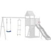 vidaXL Schommelzitje met touwladder polyetheen blauw