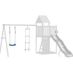 vidaXL Schommelzitje met touwladder polyetheen blauw