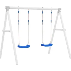vidaXL Schommelzitjes 2 st met touwen 37x15 cm polyetheen blauw
