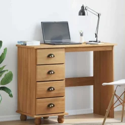 vidaXL Schrijfbureau ASKIM Bruin 95 x 40 x 75 cm Massief grenenhout