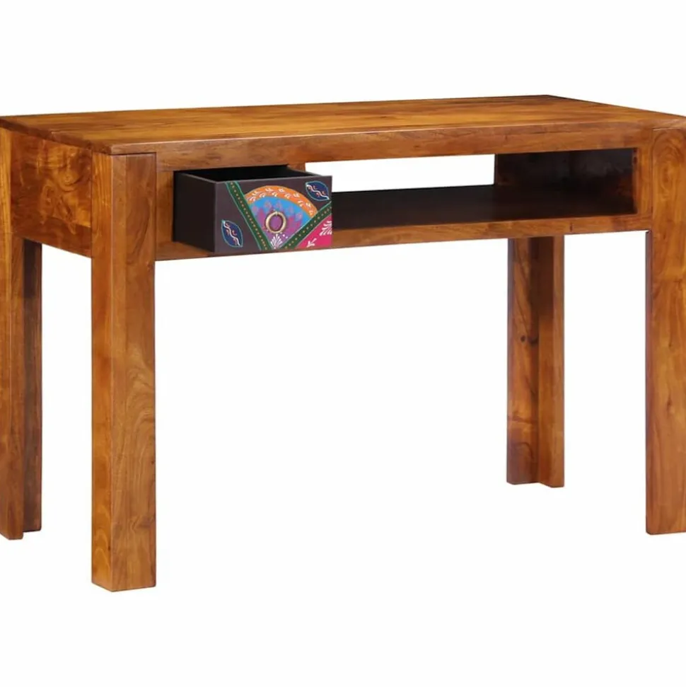 vidaXL Schrijfbureau met lade met opslag Bruin 110 x 50 x 73 cm
