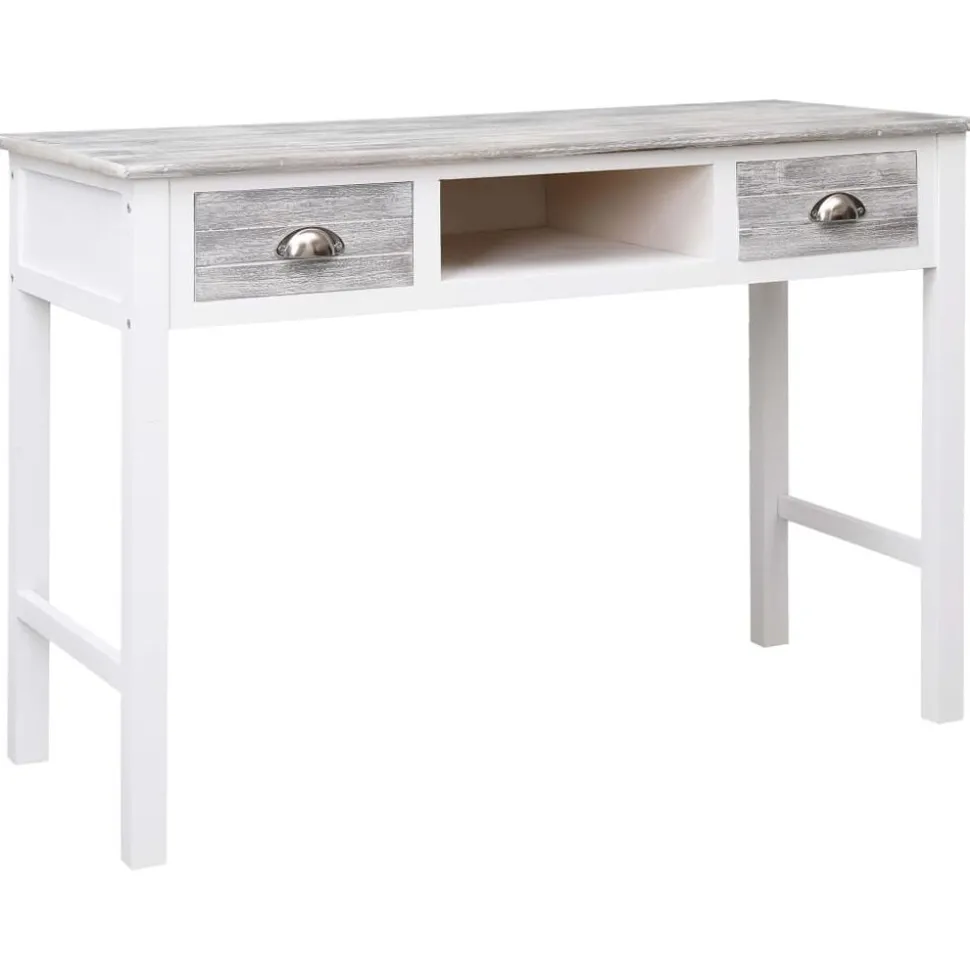 vidaXL Schrijftafel 110x45x76 cm hout grijs