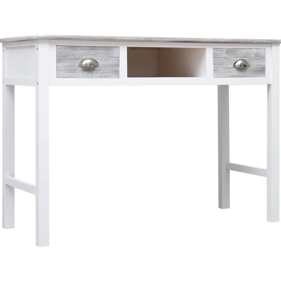 vidaXL Schrijftafel 110x45x76 cm hout grijs