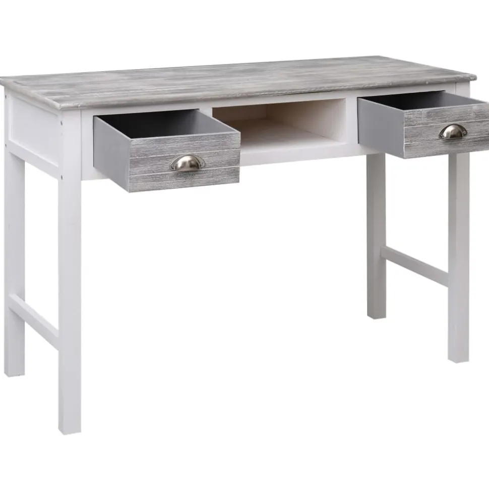 vidaXL Schrijftafel 110x45x76 cm hout grijs