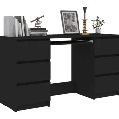 vidaXL Schrijftafel 140x50x77 cm bewerkt hout zwart