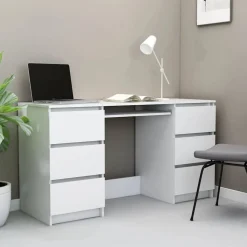 vidaXL Schrijftafel 140x50x77 cm bewerkt hout wit