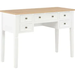vidaXL Schrijftafel 109,5x45x77,5 cm hout wit