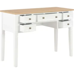 vidaXL Schrijftafel 109,5x45x77,5 cm hout wit