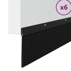 vidaXL Schroefbare Deurborstelafsluitingen 6 pcs Zwart 100 cm