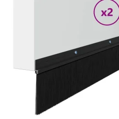 vidaXL Schroefbare Deurborstelafsluitingen 2 pcs Zwart 100 cm