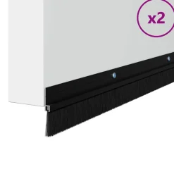 vidaXL Schroefbare Deurborstelafsluitingen 2 pcs Zwart 100 cm