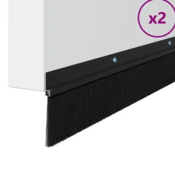 vidaXL Schroefbare Deurborstelafsluitingen 2 pcs Zwart 100 cm