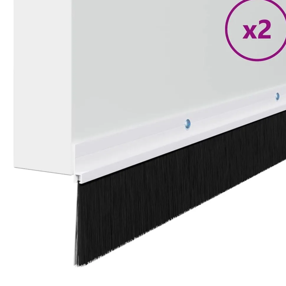 vidaXL Schroefbare Deurborstelafsluitingen 2 pcs Wit 100 cm