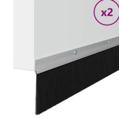 vidaXL Schroefbare Deurborstelafsluitingen 2 pcs Zilver 100 cm