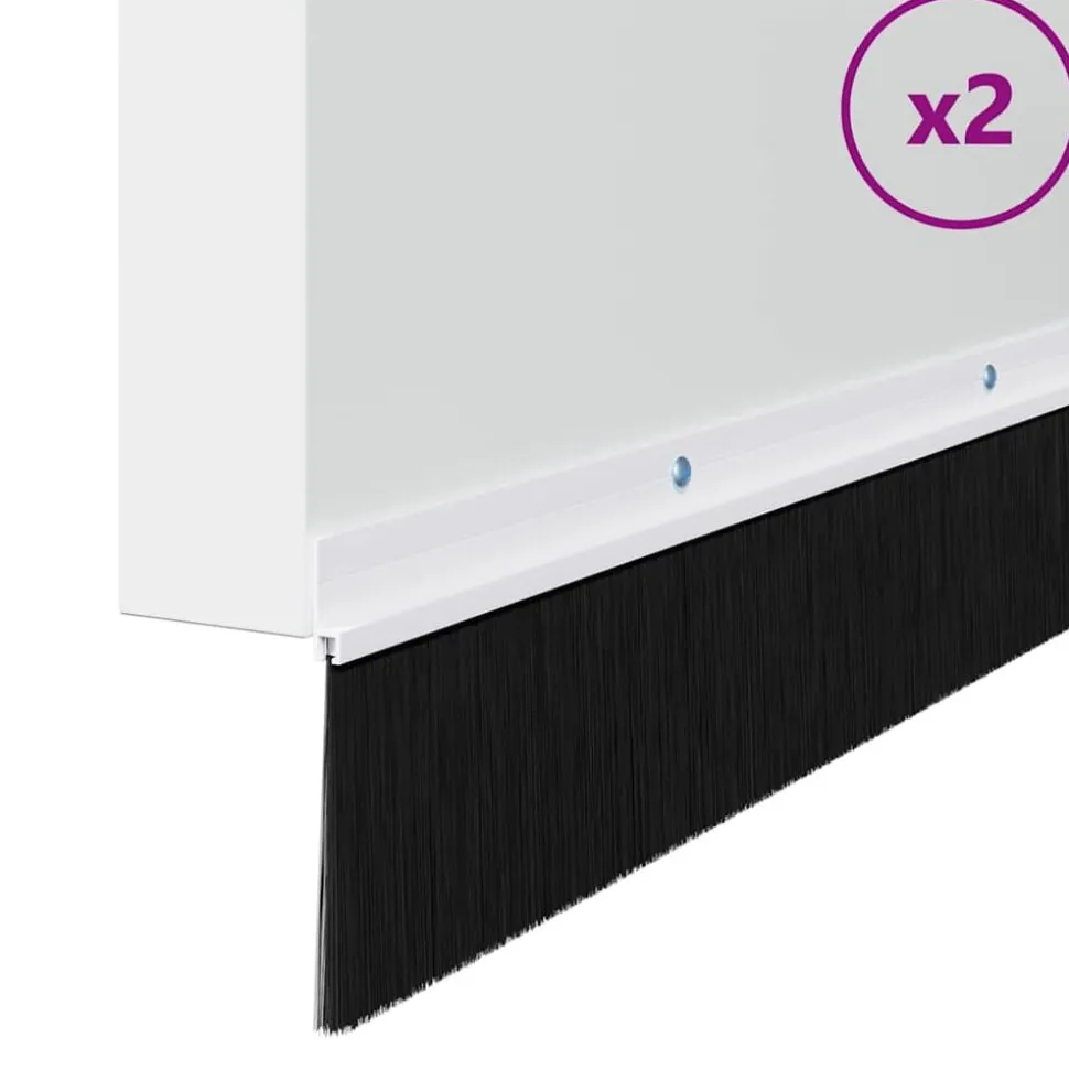 vidaXL Schroefbare Deurborstelafsluitingen 2 pcs Wit 100 cm