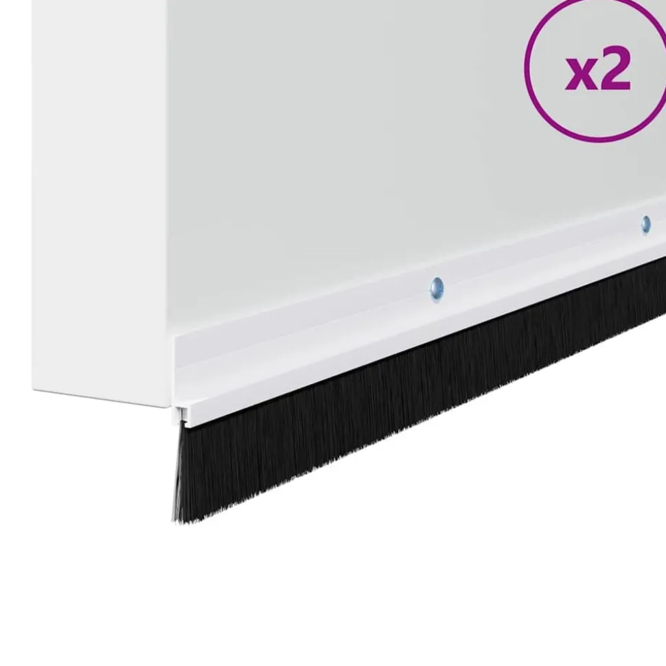 vidaXL Schroefbare Deurborstelafsluitingen 2 pcs Wit 100 cm