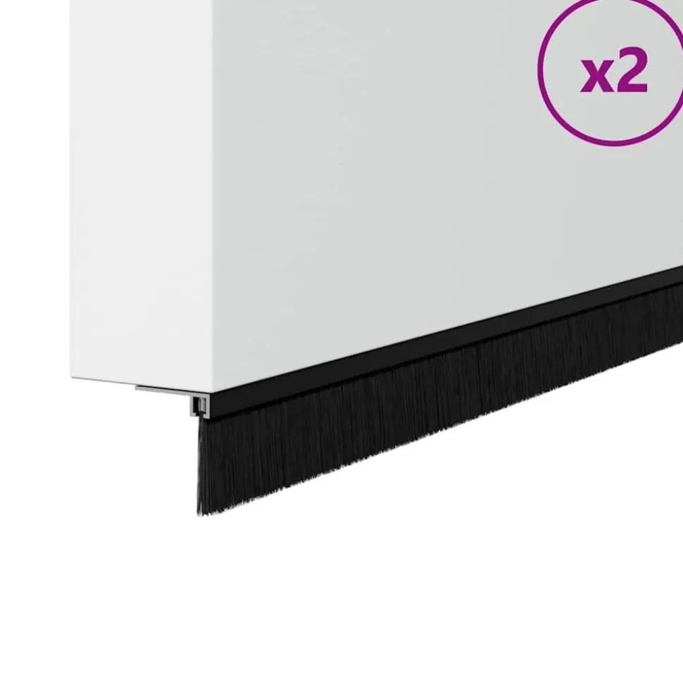 vidaXL Schroefbare Deurborstelafsluitingen 2 pcs Zwart 100 cm