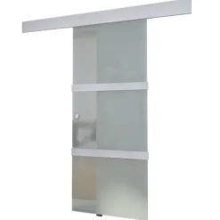 vidaXL Schuifdeur 178 cm glas en aluminium zilverkleurig