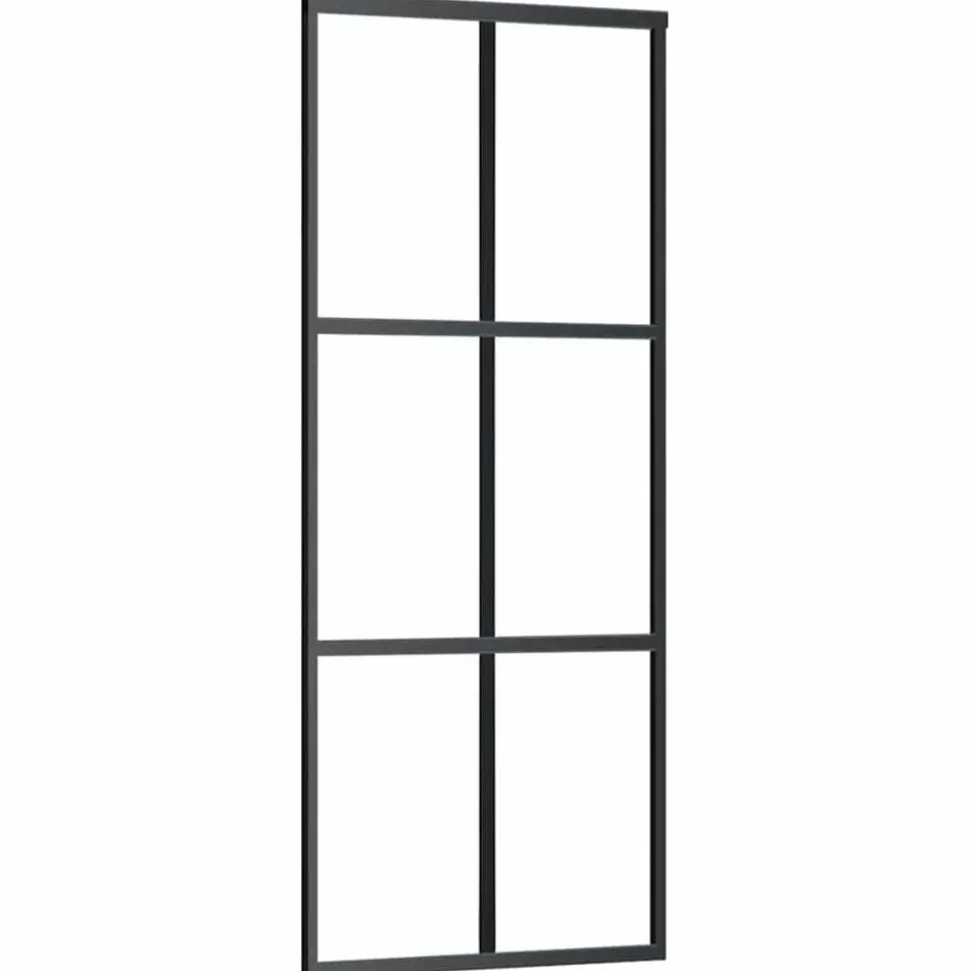vidaXL Schuifdeur met beslag 76x205 cm ESG-glas en aluminium