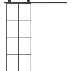 vidaXL Schuifdeur met beslag 76x205 cm ESG-glas en aluminium