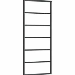 vidaXL Schuifdeur met beslag 76x205 cm aluminium en ESG-glas