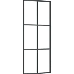 vidaXL Schuifdeur met beslag 76x205 cm aluminium en ESG-glas