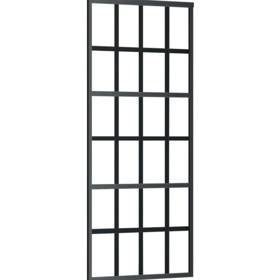 vidaXL Schuifdeur met beslag 76x205 cm aluminium en ESG-glas