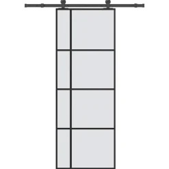 vidaXL Schuifdeur met beslag 76x205 cm ESG-glas en aluminium