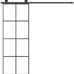 vidaXL Schuifdeur met beslag 76x205 cm ESG-glas en aluminium