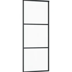 vidaXL Schuifdeur met beslag 76x205 cm aluminium en ESG-glas