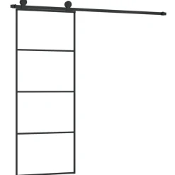 vidaXL Schuifdeur met beslag 76x205 cm ESG-glas en aluminium