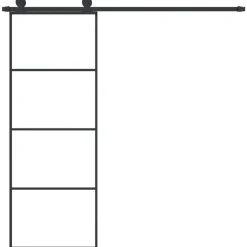 vidaXL Schuifdeur met beslag 76x205 cm ESG-glas en aluminium