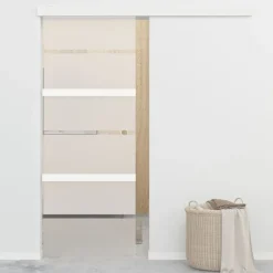 vidaXL Schuifdeur met zachte stops 76x205 cm ESG-glas en aluminium