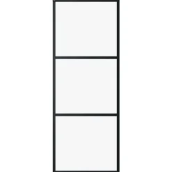 vidaXL Schuifdeur 3-panelen 76x205 cm ESG-glas en aluminium zwart