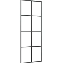 vidaXL Schuifdeur 76x205 cm aluminium en ESG-glas zwart