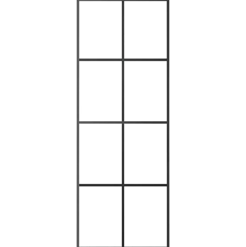 vidaXL Schuifdeur 76x205 cm aluminium en ESG-glas zwart