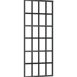 vidaXL Schuifdeur 76x205 cm ESG-glas en aluminium zwart