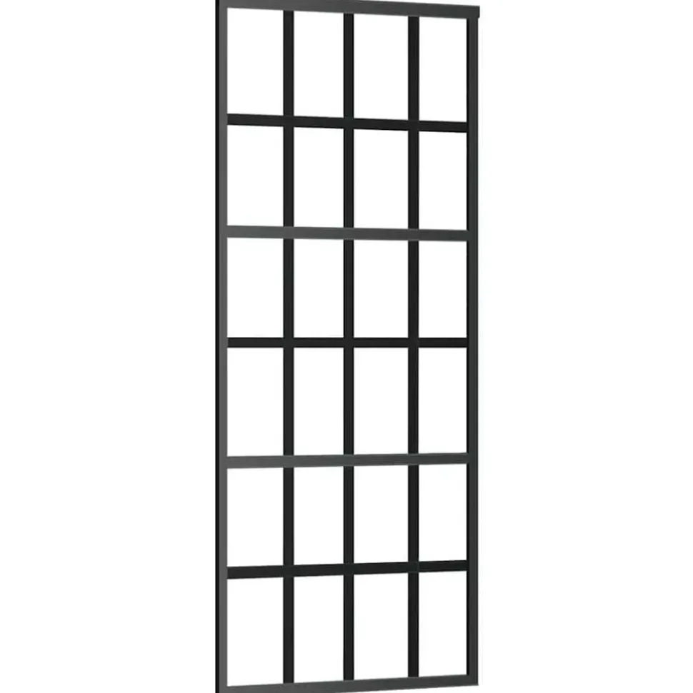 vidaXL Schuifdeur 76x205 cm ESG-glas en aluminium zwart