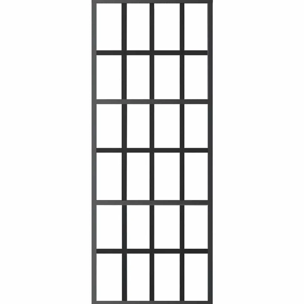 vidaXL Schuifdeur 76x205 cm ESG-glas en aluminium zwart