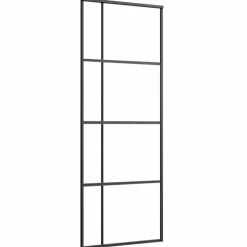 vidaXL Schuifdeur 76x205 cm ESG-glas en aluminium zwart