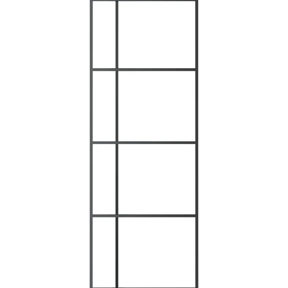 vidaXL Schuifdeur 76x205 cm ESG-glas en aluminium zwart