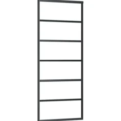 vidaXL Schuifdeur 76x205 cm ESG-glas en aluminium zwart