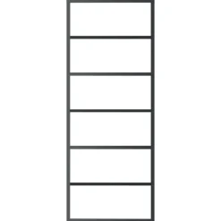 vidaXL Schuifdeur 76x205 cm ESG-glas en aluminium zwart