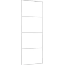 vidaXL Schuifdeur 76x205 cm ESG-glas en aluminium wit