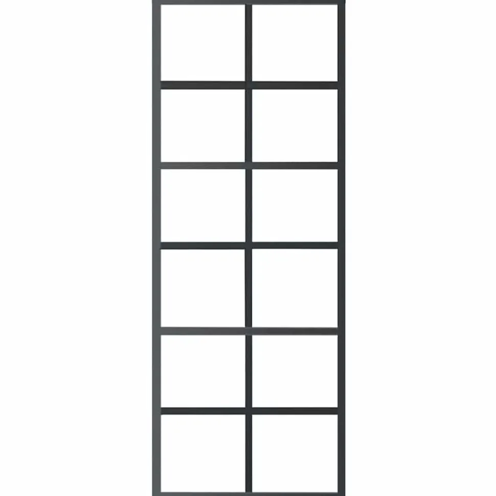 vidaXL Schuifdeur 76x205 cm ESG-glas en aluminium zwart